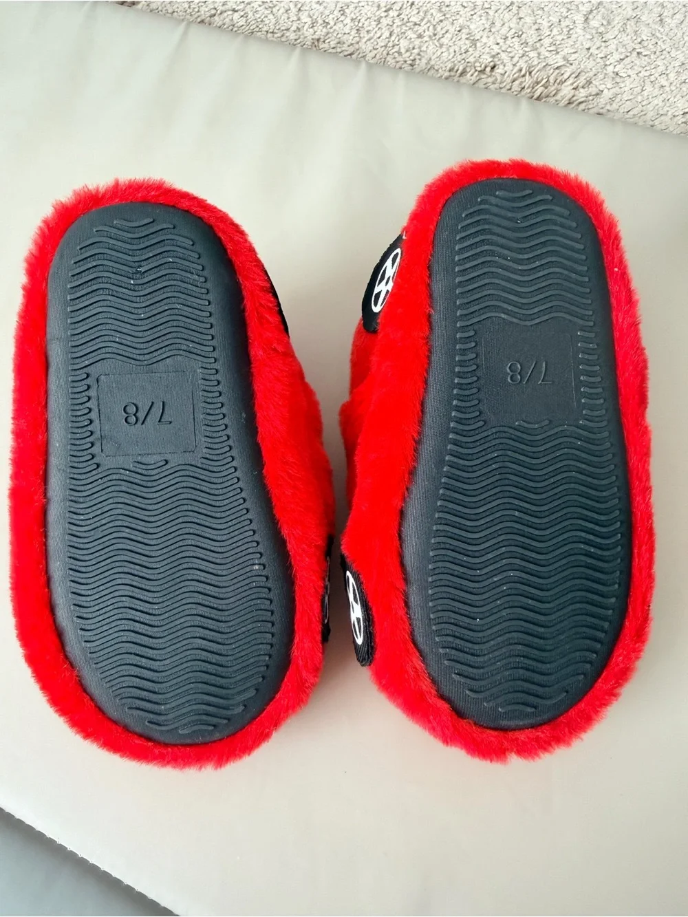 Hot Wheels Plush Red Race Car Toddler Boys Slippers | Size: 7/8 | NEW